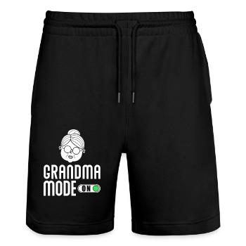 werdende Oma Schwangerschaft Verkündung - Stanley/Stella Unisex Bio Joggingshorts Trainer  - Schwarz - Vorne - Nik (191cm) & Marisol (170cm)