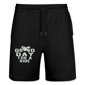 Naked Bike Good - Stanley/Stella Unisex Bio Joggingshorts Trainer  - Schwarz - Vorne - Nik (191cm) & Marisol (170cm)