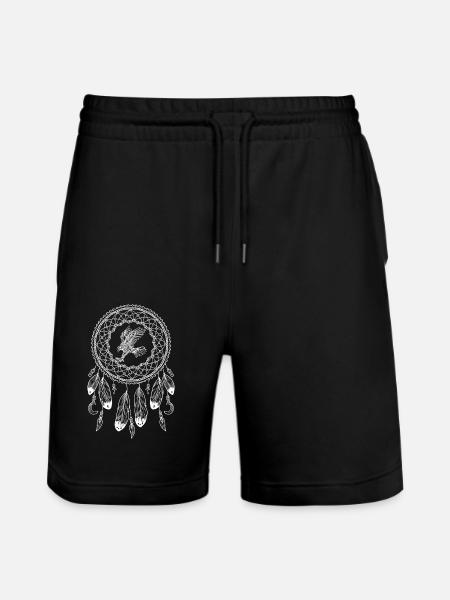 Zodiac Native American Eagle - Stanley/Stella Trainer Unisex Organic Jogging Shorts - black