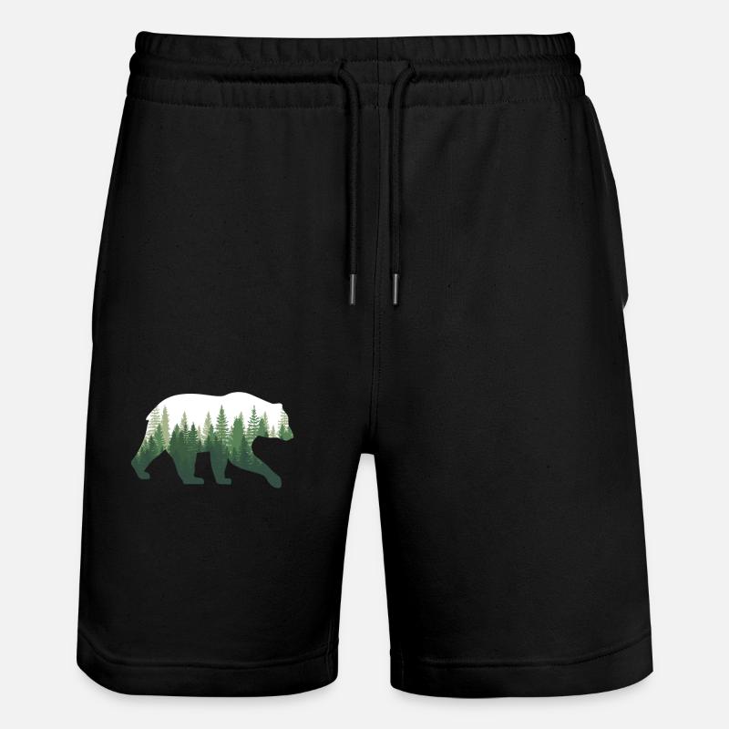 Ours Nature forêt - Short de jogging bio TRAINER Stanley/Stella unisexe - noir