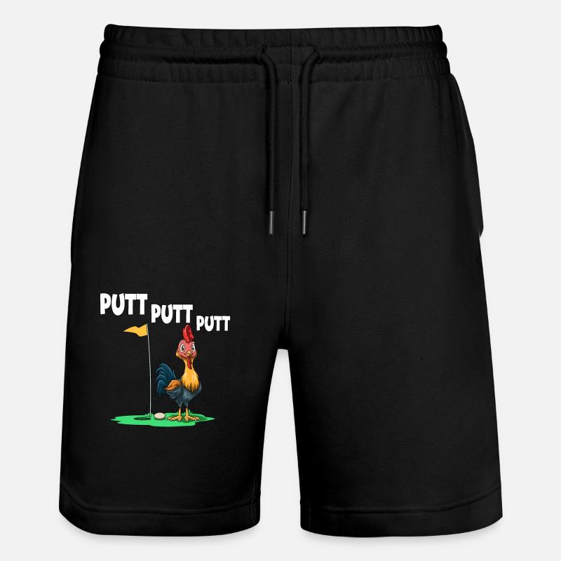 Putt Putt Putt Chicken Golf - Stanley/Stella Trainer Unisex Organic Jogging Shorts - black