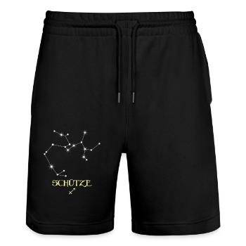 Sagittarius Zodiac - Stanley/Stella Trainer Unisex Organic Jogging Shorts - black - Front - Nik (191cm) & Marisol (170cm)
