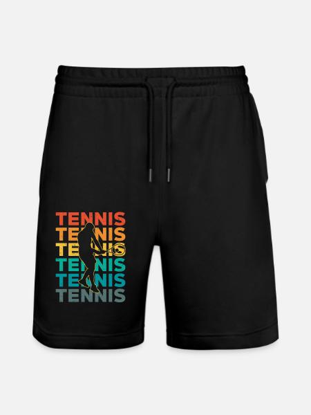 Tennis Retro - Stanley/Stella Unisex Bio Joggingshorts Trainer - Schwarz