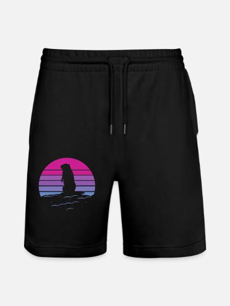 marmot, marmot animal, rodent, - Stanley/Stella Trainer Unisex Organic Jogging Shorts - black