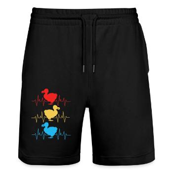 Dodo Gift Bird Ancient Fossil Archaeology Geek - Stanley/Stella Trainer Unisex Organic Jogging Shorts - black - Front - Nik (191cm) & Marisol (170cm)