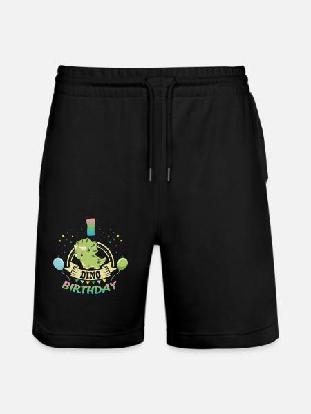 Dino 1 Birthday - Stanley/Stella Trainer Unisex Organic Jogging Shorts - black