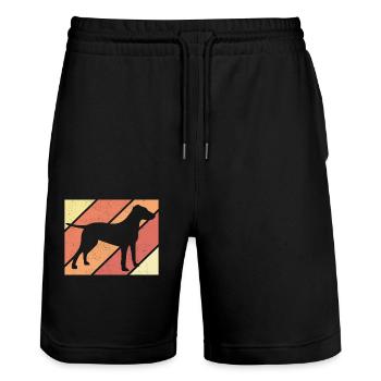 Chien rhodesian Ridgeback | Propriétaire de chien cadeau - Short de jogging bio TRAINER Stanley/Stella unisexe - noir - Devant - Nik (191cm) & Marisol (170cm)