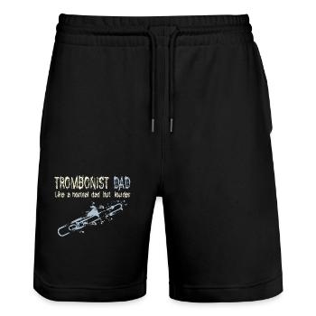 Posaune Dad - Stanley/Stella Unisex Bio Joggingshorts Trainer  - Schwarz - Vorne - Nik (191cm) & Marisol (170cm)