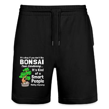 Bonsai Tree - Stanley/Stella Trainer Unisex Organic Jogging Shorts - black - Front - Nik (191cm) & Marisol (170cm)