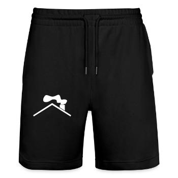 Toit - Short de jogging bio TRAINER Stanley/Stella unisexe - noir - Devant - Nik (191cm) & Marisol (170cm)