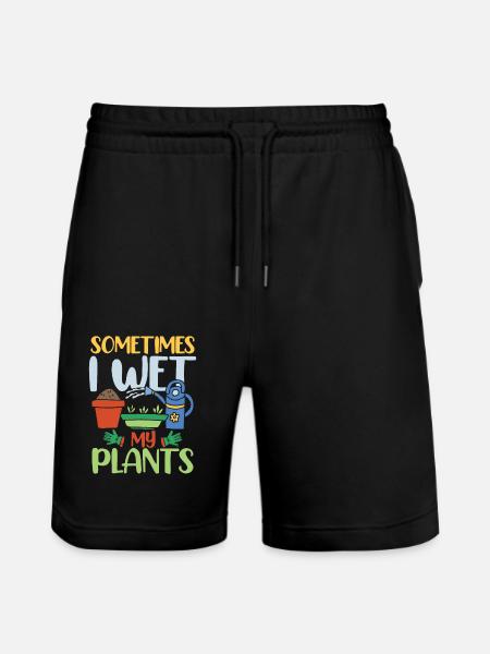 SOMETIMES I WET MY PLANTS - Stanley/Stella Trainer Unisex Organic Jogging Shorts - black