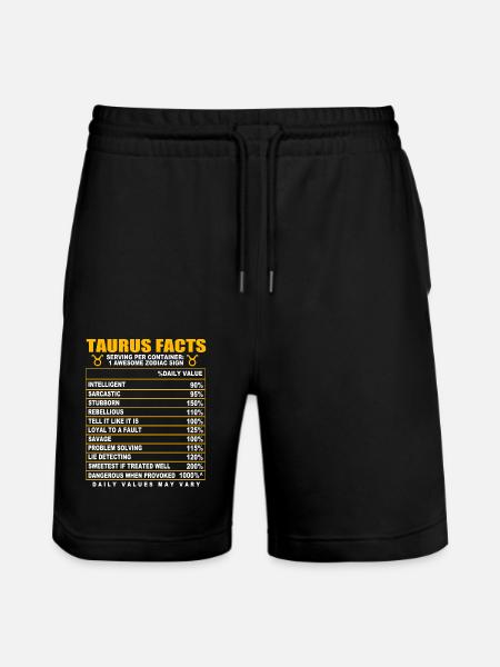 Taurus Zodiac - Stanley/Stella Trainer Unisex Organic Jogging Shorts - black