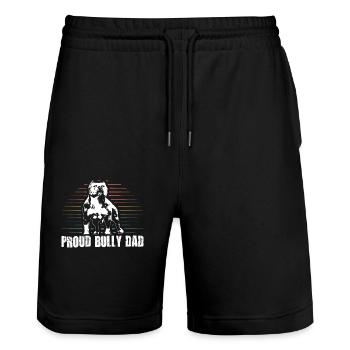 American Bully Dad Dog Owner Dog Gift - Stanley/Stella Trainer Unisex Organic Jogging Shorts - black - Front - Nik (191cm) & Marisol (170cm)