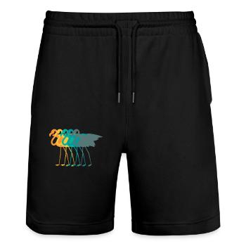 Flamingo Retro - Short de jogging bio TRAINER Stanley/Stella unisexe - noir - Devant - Nik (191cm) & Marisol (170cm)