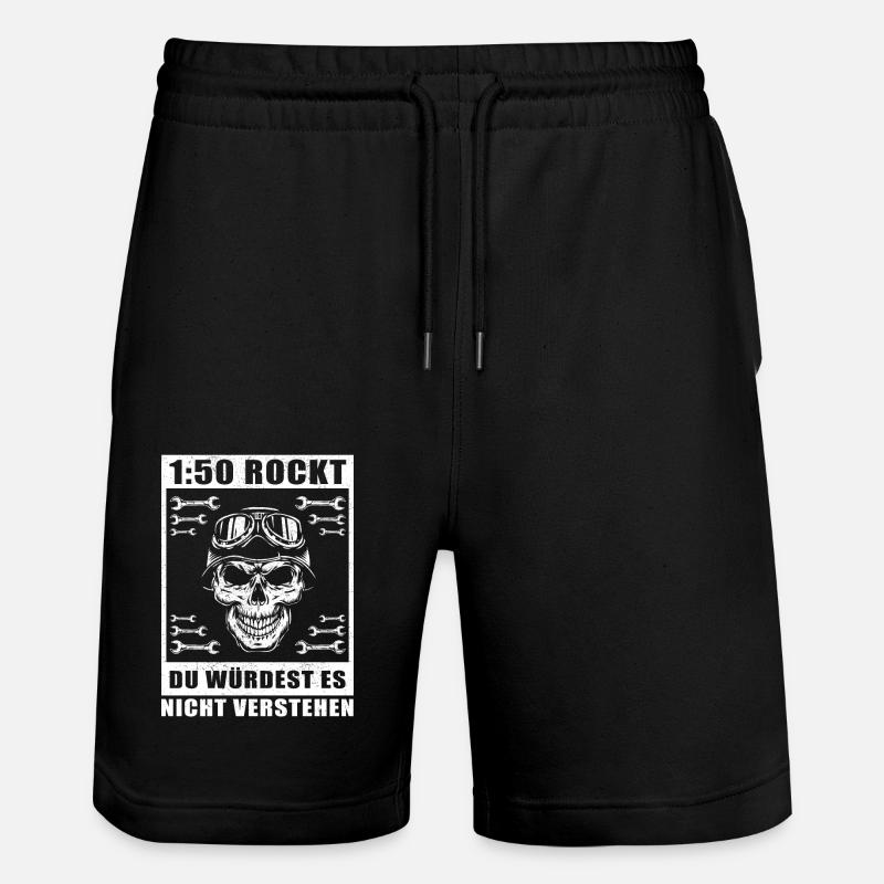 Mofa Moped Mofafahrer Mopedfahrer Geschenk - Stanley/Stella Unisex Bio Joggingshorts Trainer  - Schwarz