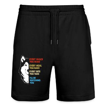 Malamut - Stanley/Stella Unisex Bio Joggingshorts Trainer  - Schwarz - Vorne - Nik (191cm) & Marisol (170cm)