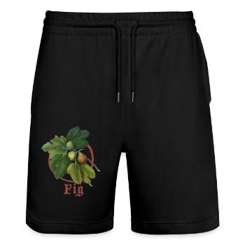Feigen, vintage Illustration - Stanley/Stella Unisex Bio Joggingshorts Trainer  - Schwarz - Vorne - Nik (191cm) & Marisol (170cm)