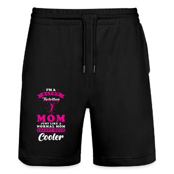 Twirling Mom Sport Twirl - Stanley/Stella Trainer Unisex Organic Jogging Shorts - black - Front - Nik (191cm) & Marisol (170cm)