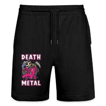 Death Metal Licorne - Short de jogging bio TRAINER Stanley/Stella unisexe - noir - Devant - Nik (191cm) & Marisol (170cm)
