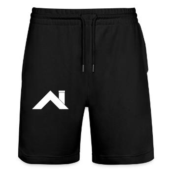 Maison toit - Short de jogging bio TRAINER Stanley/Stella unisexe - noir - Devant - Nik (191cm) & Marisol (170cm)