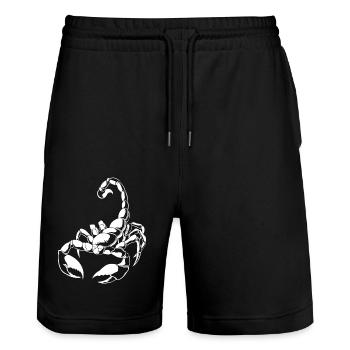 Sternzeichen Skorpion - Stanley/Stella Unisex Bio Joggingshorts Trainer  - Schwarz - Vorne - Nik (191cm) & Marisol (170cm)