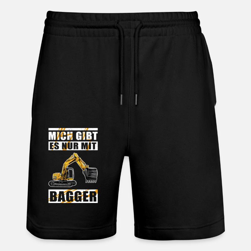 Baggerfahrer Baggerführer Baggern Bagger Geschenk - Stanley/Stella Unisex Bio Joggingshorts Trainer - Schwarz