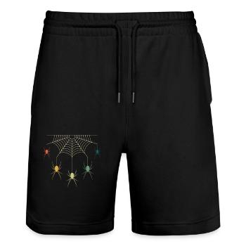 Spinnen - Stanley/Stella Unisex Bio Joggingshorts Trainer  - Schwarz - Vorne - Nik (191cm) & Marisol (170cm)
