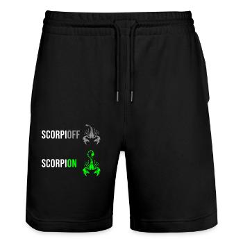 Scorpio funny - Stanley/Stella Trainer Unisex Organic Jogging Shorts - black - Front - Nik (191cm) & Marisol (170cm)