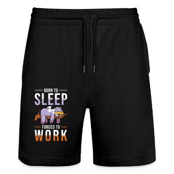 Sloth funny - Stanley/Stella Trainer Unisex Organic Jogging Shorts - black - Front - Nik (191cm) & Marisol (170cm)