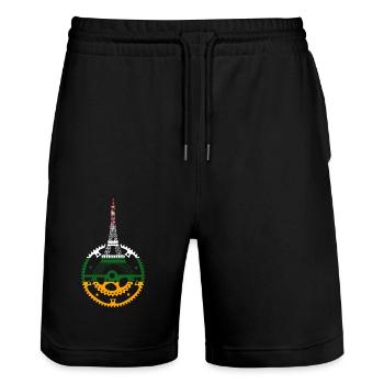 tour france, tour france bicycle, bicycle, - Stanley/Stella Trainer Unisex Organic Jogging Shorts - black - Front - Nik (191cm) & Marisol (170cm)