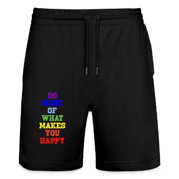 peace arc-en-ciel - Short de jogging bio TRAINER Stanley/Stella unisexe - noir - Devant - Nik (191cm) & Marisol (170cm)