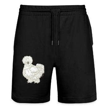 Poulet de soie dessin - Short de jogging bio TRAINER Stanley/Stella unisexe - noir - Devant - Nik (191cm) & Marisol (170cm)