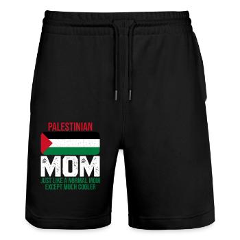 Palestinian Mom Drapeau Palestine pour la fête des mères - Short de jogging bio TRAINER Stanley/Stella unisexe - noir - Devant - Nik (191cm) & Marisol (170cm)