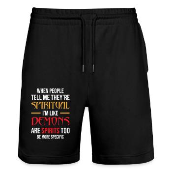 Drôle de sort Spiritualité spirituelle - Short de jogging bio TRAINER Stanley/Stella unisexe - noir - Devant - Nik (191cm) & Marisol (170cm)