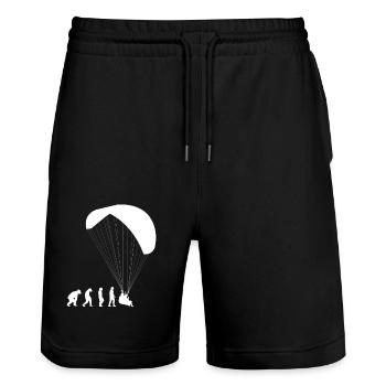 Paragleiter lustige Paragliding Fallschirmspringen - Stanley/Stella Unisex Bio Joggingshorts Trainer  - Schwarz - Vorne - Nik (191cm) & Marisol (170cm)