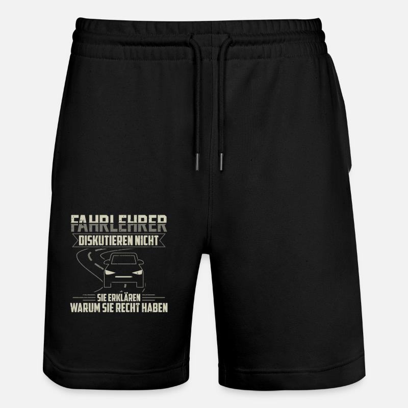 Fahrlehrer Fahrschule Fahrschullehrer Geschenk - Stanley/Stella Unisex Bio Joggingshorts Trainer  - Schwarz