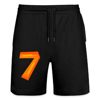 7 - Stanley/Stella Trainer Unisex Organic Jogging Shorts - black - Front - Nik (191cm) & Marisol (170cm)