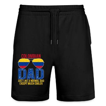 Colombian Dad Colombia Flag Sunglasses Father's - Stanley/Stella Unisex Bio Joggingshorts Trainer  - Schwarz - Vorne - Nik (191cm) & Marisol (170cm)