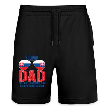 Slovak Dad Slovakia Flag Sunglasses Father's Day - Stanley/Stella Unisex Bio Joggingshorts Trainer  - Schwarz - Vorne - Nik (191cm) & Marisol (170cm)
