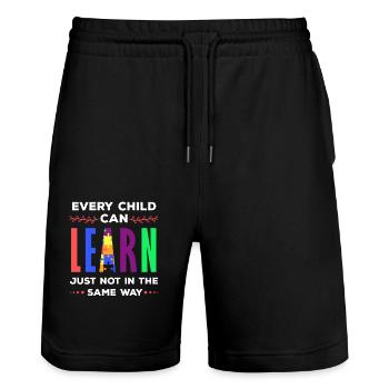 Sonderpädagogik Lehrer, Sonderpädagogik Lehrer - Stanley/Stella Unisex Bio Joggingshorts Trainer  - Schwarz - Vorne - Nik (191cm) & Marisol (170cm)