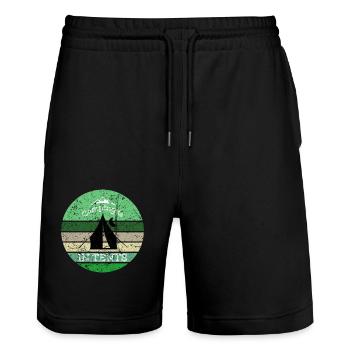 Camping Campen Zelten - Short de jogging bio TRAINER Stanley/Stella unisexe - noir - Devant - Nik (191cm) & Marisol (170cm)