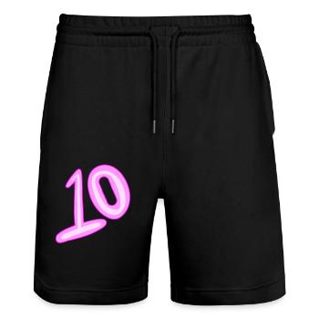 10 - Stanley/Stella Unisex Bio Joggingshorts Trainer  - Schwarz - Vorne - Nik (191cm) & Marisol (170cm)
