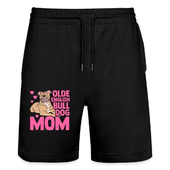 Olde English Bulldog mom cadeau propriétaire de chien - Short de jogging bio TRAINER Stanley/Stella unisexe - noir - Devant - Nik (191cm) & Marisol (170cm)