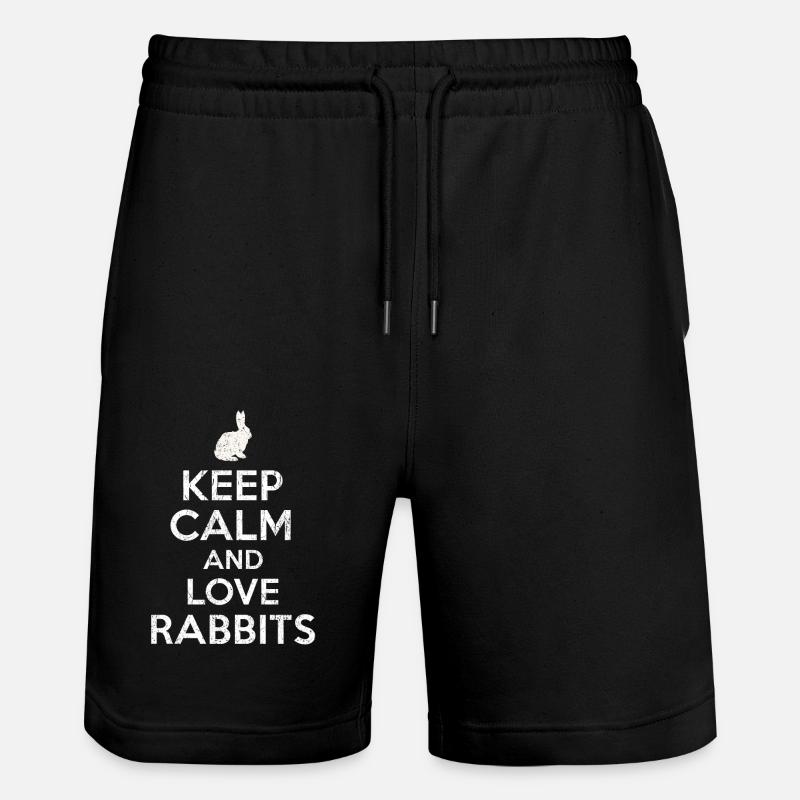 Keep Calm love Rabbits - Short de jogging bio TRAINER Stanley/Stella unisexe - noir