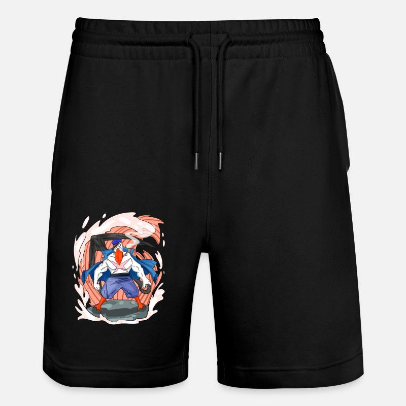 Seagull with anchor - Stanley/Stella Trainer Unisex Organic Jogging Shorts - black