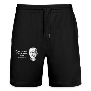 Cato der Ältere - Carthago Delenda Est - Stanley/Stella Unisex Bio Joggingshorts Trainer  - Schwarz - Vorne - Nik (191cm) & Marisol (170cm)