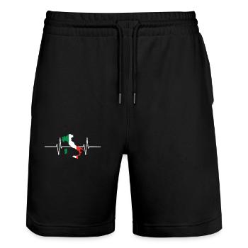 Italie Herzschlag Flagge Vintage Italie - Short de jogging bio TRAINER Stanley/Stella unisexe - noir - Devant - Nik (191cm) & Marisol (170cm)