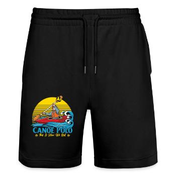 Canoe Polo This is how we roll - Stanley/Stella Unisex Bio Joggingshorts Trainer  - Schwarz - Vorne - Nik (191cm) & Marisol (170cm)