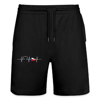 Tchéquie Herzschlag Flagge Vintage République tchèque - Short de jogging bio TRAINER Stanley/Stella unisexe - noir - Devant - Nik (191cm) & Marisol (170cm)