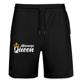 Massage Masseuse Cadeau - Short de jogging bio TRAINER Stanley/Stella unisexe - noir - Devant - Nik (191cm) & Marisol (170cm)